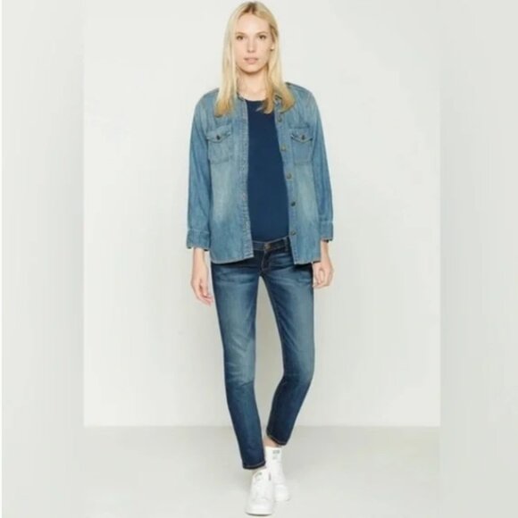 Hatch x Current/Elliot The Maternity Stiletto Side Panel Jeans Townie Wash 28 - Picture 1 of 11